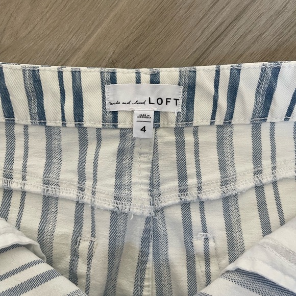 LOFT Blue and White Striped Denim Mini Skirt - Picture 6 of 7